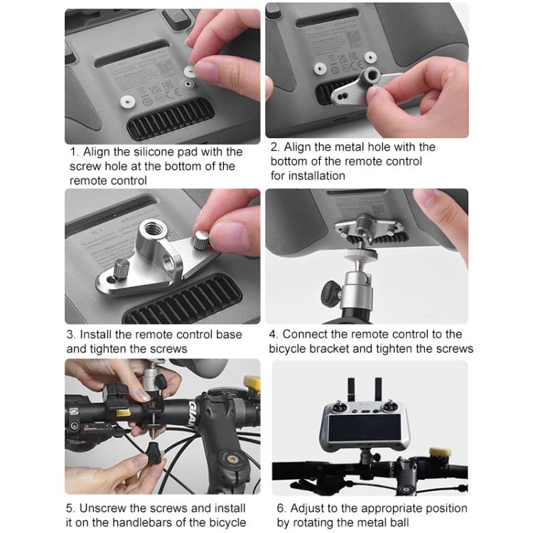 محول التحكم عن بعد للطائرات بدون طيار BRDRC، قاعدة حامل الدراجة، لـ DJI RC / RC 2