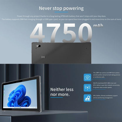 جهاز لوحي QCOM W1019 بنظام Windows 11 Pro، 8 جيجابايت + 128 جيجابايت، شاشة 10.1 بوصة، معالج Qualcomm SC7180 Kryo 468 8C8T ثماني النواة، شبكة: 4G، OTG، قابس الاتحاد الأوروبي، قابس الولايات المتحدة، قابس المملكة المتحدة، قابس أستراليا