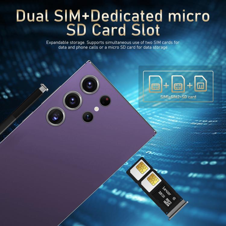 S24 Ultra / S7، 4 جيجابايت + 128 جيجابايت، 6.75 بوصة، أندرويد 10، MTK6750 ثماني النواة، الشبكة: 4G، شريحتي اتصال، قابس الاتحاد الأوروبي، قابس الولايات المتحدة، قابس المملكة المتحدة، قابس أستراليا