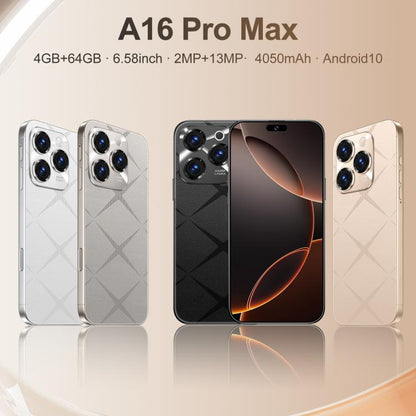 A16 Pro Max / PDA89-B، 4 جيجابايت + 64 جيجابايت، 6.58 بوصة، أندرويد 10، MTK6739 رباعي النواة، الشبكة: 4G، OTG، شريحتي اتصال، قابس الاتحاد الأوروبي، قابس الولايات المتحدة، قابس المملكة المتحدة، قابس أستراليا