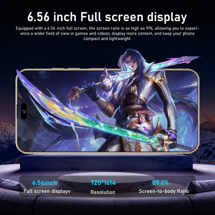 هاتف I16 Pro Max / RAi3، 3 جيجابايت + 64 جيجابايت، شاشة 6.56 بوصة، أندرويد 10، معالج MTK6739 رباعي النواة، شبكة: 4G، شريحتي اتصال، قابس الاتحاد الأوروبي، قابس الولايات المتحدة، قابس المملكة المتحدة، قابس أستراليا