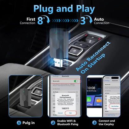 2 in 1 USB Wired to Wireless Car CarPlay / Android Auto Box Adapter