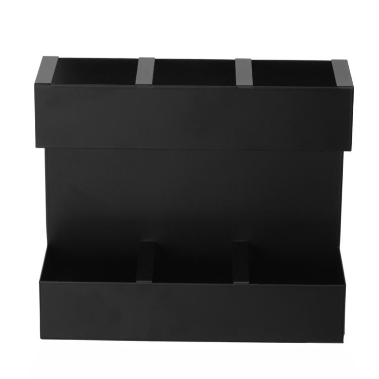 Three-grid Straw Cutlery Metal Storage Rack Kitchen Organizer, without Soft Magnetic Sheet, with 9pcs Soft Magnetic Sheet