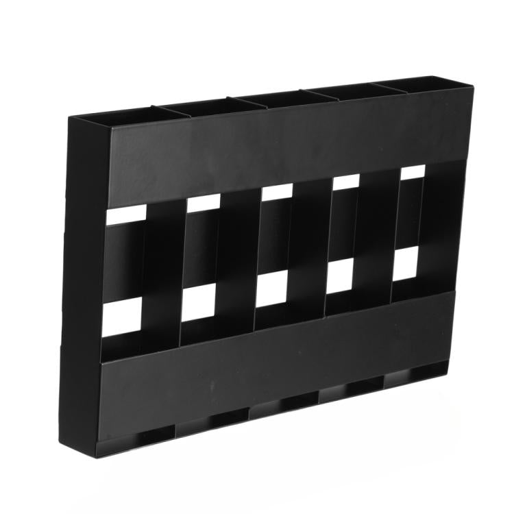 Five-grid Straw Cutlery Metal Storage Rack Kitchen Organizer, without Soft Magnetic Sheet, with 12pcs Soft Magnetic Sheet
