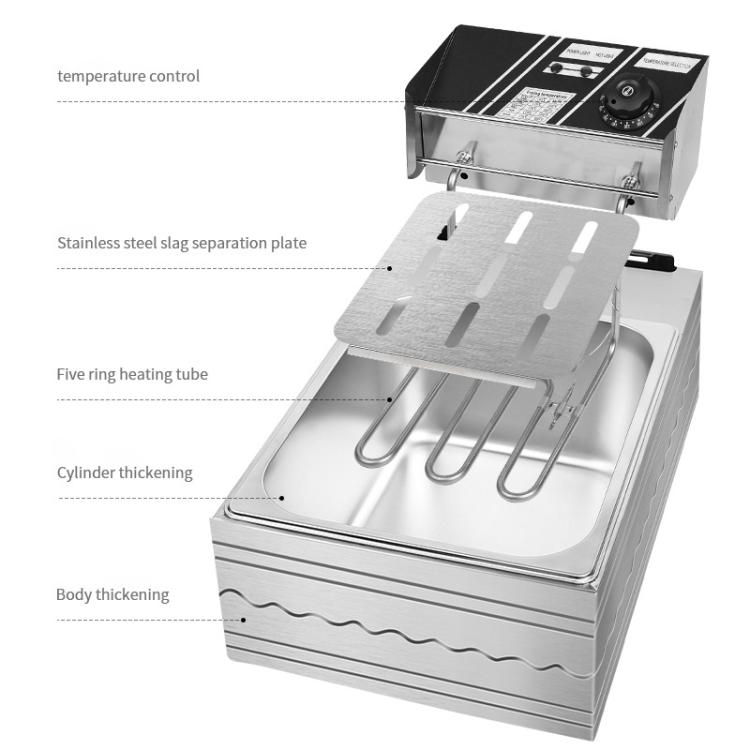 Multifunctional Commercial Stainless Steel Thick Electric Fryer Electric Boiler, Single Cylinder 6L, Single Cylinder 6L+Temperature Limiter, Single Cylinder 6L+Timer, Dual Cylinder 12L, Dual Cylinder 12L+Temperature Limiter, Dual Cylinder 12L+Timer����...