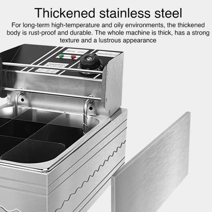 Multifunctional Commercial Stainless Steel Thick Electric Fryer Electric Boiler, Single Cylinder 6L, Single Cylinder 6L+Temperature Limiter, Single Cylinder 6L+Timer, Dual Cylinder 12L, Dual Cylinder 12L+Temperature Limiter, Dual Cylinder 12L+Timer����...