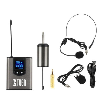 XTUGA  A1 UHF Wireless Headset Lavalier Microphone System with Bodypack Transmitter