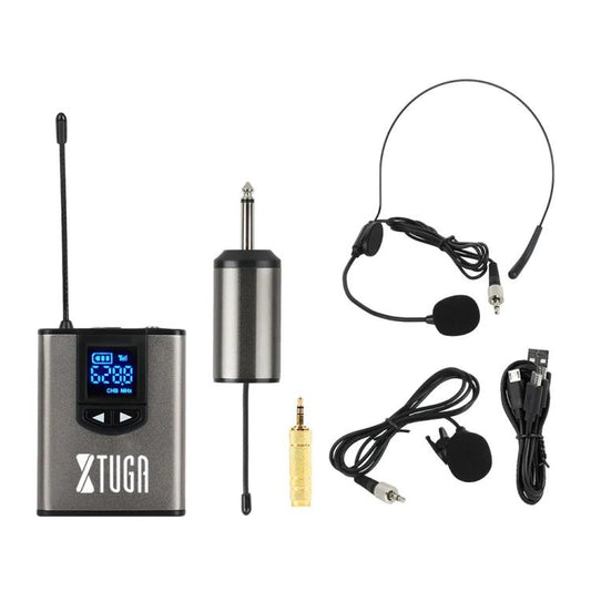 XTUGA  A1 UHF Wireless Headset Lavalier Microphone System with Bodypack Transmitter