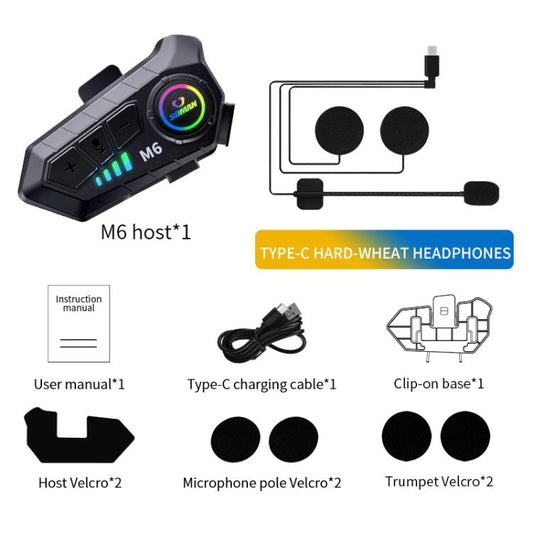 SOMAN Motorcycle Helmet Bluetooth Headset Stereo Voice Microphone