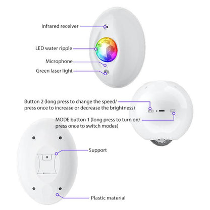 Remote Control Elliptical Starry Projection Lamp Atmosphere Light