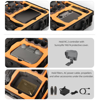 Sunnylife Safety Carrying Case Hard Travel Case Large Capacity Waterproof Shock-proof Box, For DJI Mavic 4 Pro