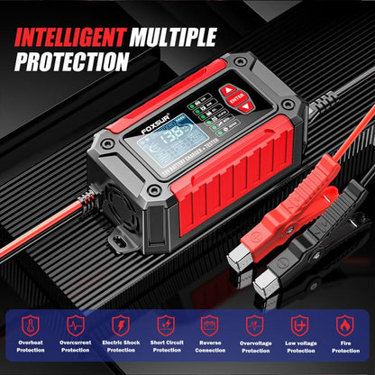 FOXSUR FTC-1206 2 in 1 12V Charging Tester Integrated Machine Car Motorcycle Battery Charger Tester
