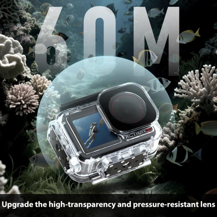 For DJI Osmo Action 5 Pro Magnetic 60m Waterproof Case, Diving Waterproof Case, Diving Case + Gift Kit, Diving Case with Base + Gift Kit