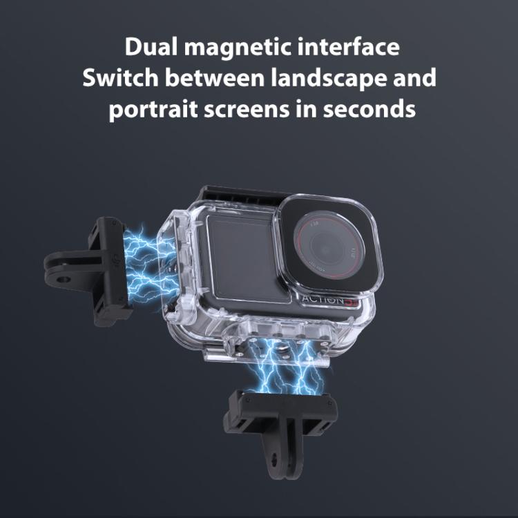 For DJI Osmo Action 5 Pro Magnetic 60m Waterproof Case, Diving Waterproof Case, Diving Case + Gift Kit, Diving Case with Base + Gift Kit