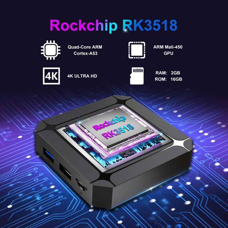 X96Q Android 14 Smart TV Box, RK3518 Quad-Core Cortex-A53