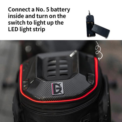 GHOST RACING GR-CWB07 LED Light Motorcycle Rear Seat Bag Riding Helmet Hard Shell Backpack