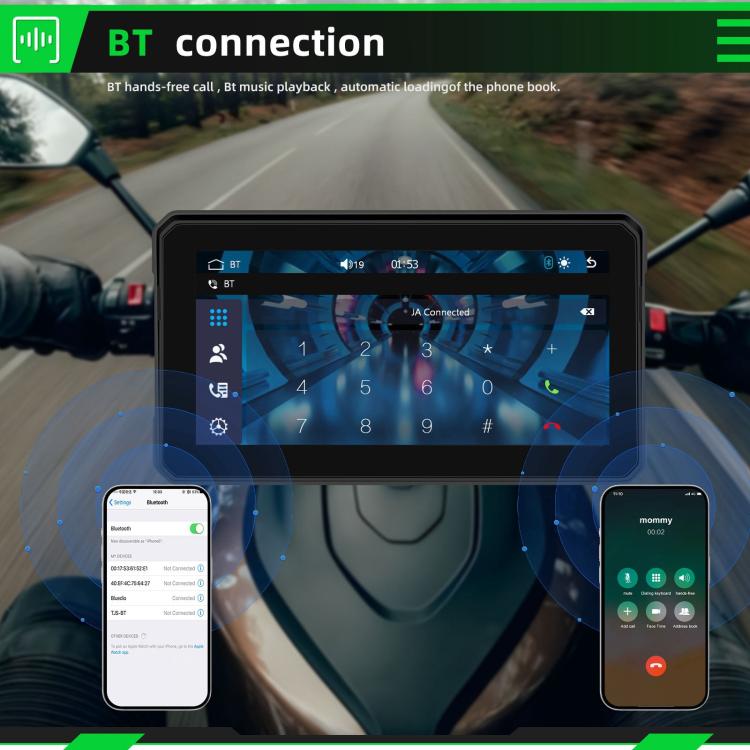 6 inch Motorcycle Wireless CarPlay and Android Auto Display Screen Navigator