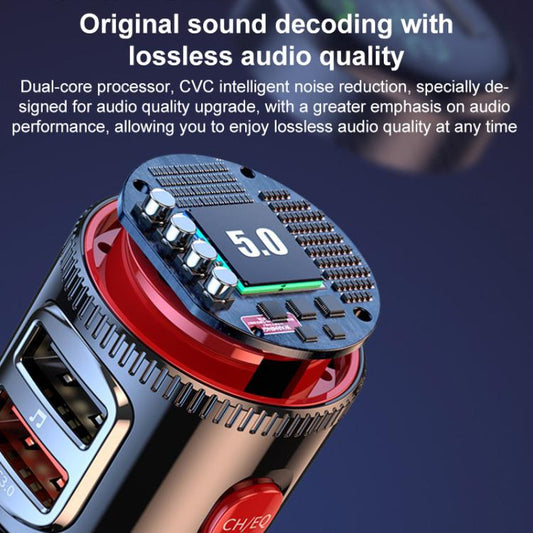 T23 Car FM Transmitter Bluetooth Player Fast Charging, T23