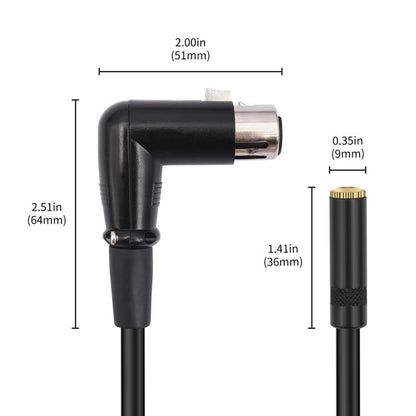 3.5mm Female to XLR Female Elbow Audio Converter Adapter Cable