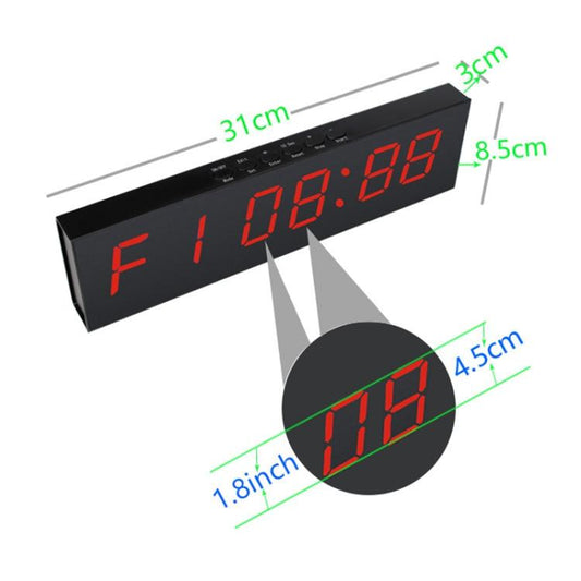 KYX--0018 Plastic Shell 1.8 inch 6-digit LED Sports Fitness Multi-function Timer, AU Plug, US Plug, EU Plug, UK Plug