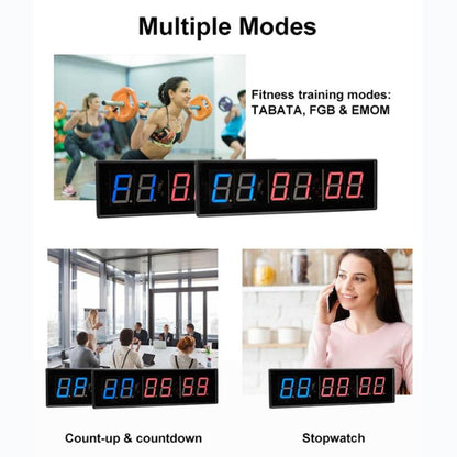 KYX--0023 2.3 inch 6-digit LED Sports Fitness Multi-function Timer, AU Plug, US Plug, EU Plug, UK Plug
