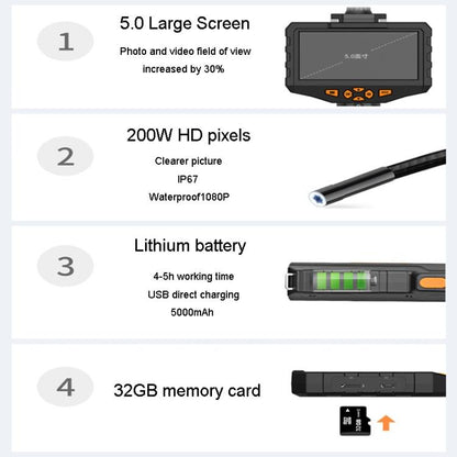 TESLONG NTS300 5 Inch Large Screen Industrial Endoscope Auto Repair Tools