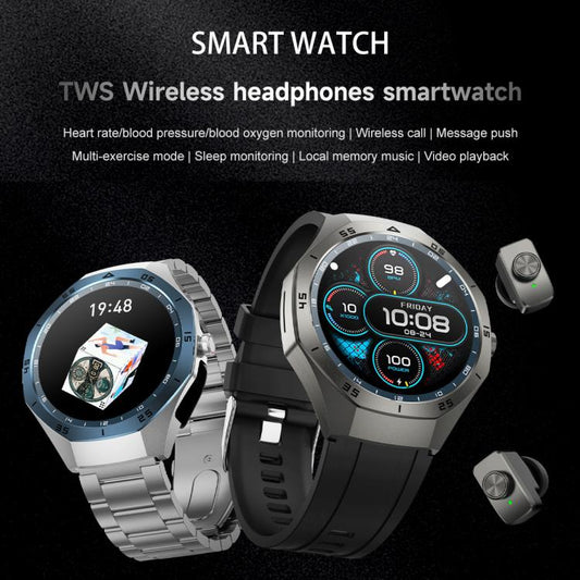 F38 Dual-ear Bluetooth Earphone Smart Watch IP67 Supports Heart Rate Monitoring