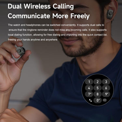 F38 Dual-ear Bluetooth Earphone Smart Watch IP67 Supports Heart Rate Monitoring