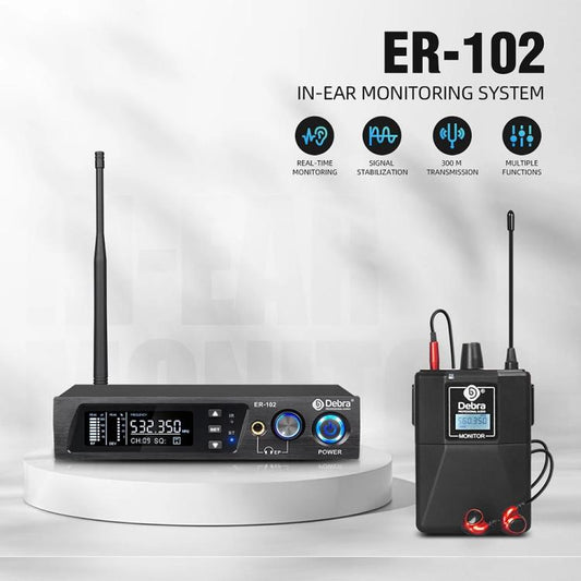 DEBRA ER-102 Wireless Audio Return Monitoring Receiver + Earphones