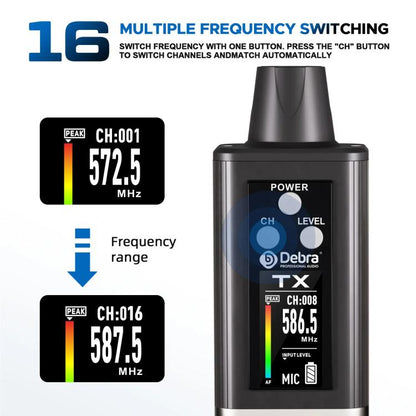 DEBRA EMX-1 XLR Adapter Portable Wireless Monitor System Transmitter & Receiver