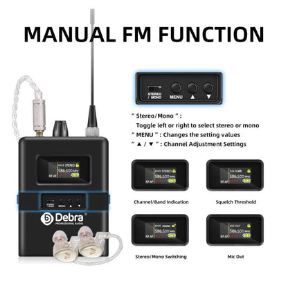 DEBRA SW-1 Professional Stage Wireless Stereo Monitor System with One Receivers
