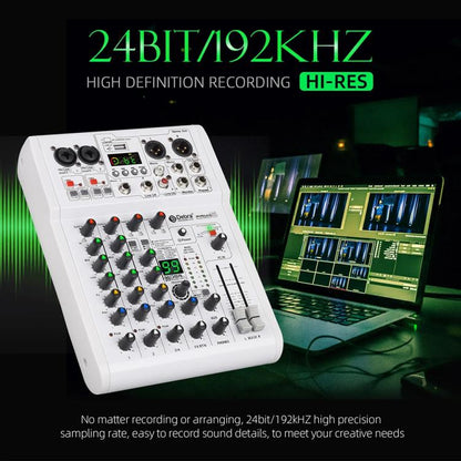 DEBRA PRMX-6 4-Channels Audio Mixer DSP Reverb for Live Recording