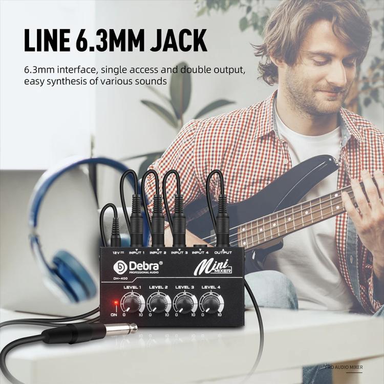 DEBRA M094 4-Channels Audio Mixer Musical Instrument Live Streaming Reverb