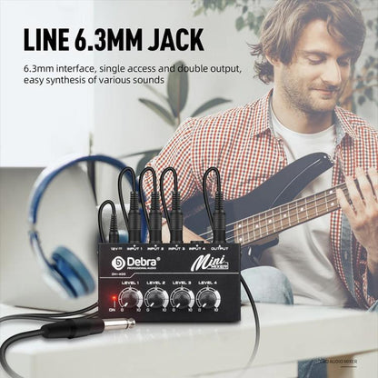 DEBRA M094 4-Channels Audio Mixer Musical Instrument Live Streaming Reverb