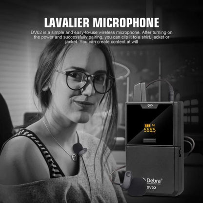 DEBRA DV-01 Wireless Lavalier Microphone TX & RX Outdoor Interview Live Broadcast