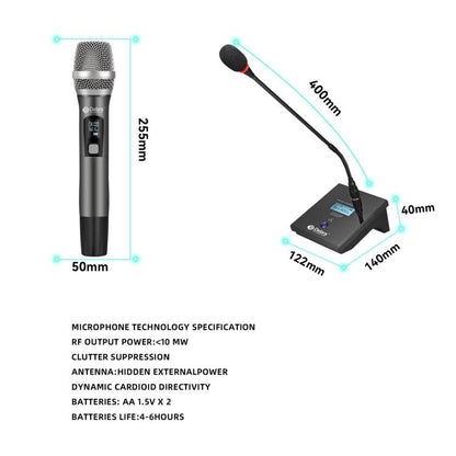 DEBRA R404 UHF Wireless Microphone 4-in-1 Professional Stage Performance Conference Handheld Mic