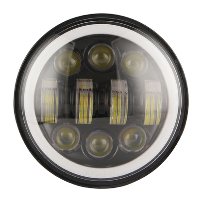 EagleVision DC9-30V 35W 6000K 4000LM 5.75 inch Round Motorcycle 6LEDs Headlight with Angel Eye for Harley-Davidson, 6LEDs