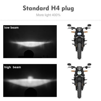 EagleVision DC9-30V 35W 6000K 4000LM 5.75 inch Round Motorcycle 6LEDs Headlight with Angel Eye for Harley-Davidson, 6LEDs