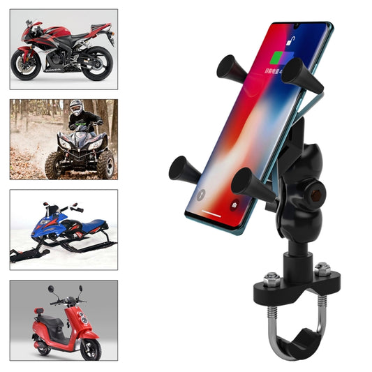 WUPP CS-1133A1 Motorcycle Four-claw X Shape Adjustable Mobile Phone Holder Bracket, Double Tap Buckle Version, CS-1133A1