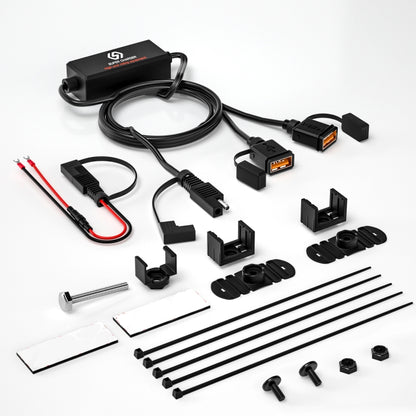 WUPP CS-1186A1 Motorcycle SAE Dual USB Fast Charging Charger, CS-1186A1