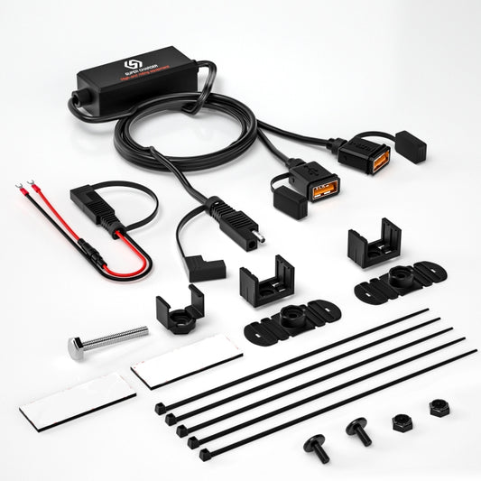 WUPP CS-1186A1 Motorcycle SAE Dual USB Fast Charging Charger, CS-1186A1