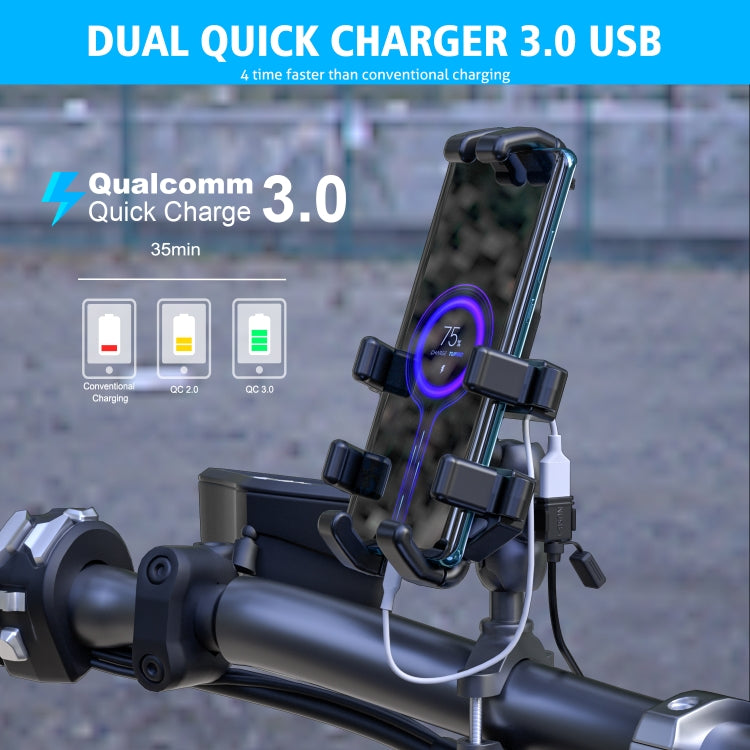 WUPP CS-1186A1 Motorcycle SAE Dual USB Fast Charging Charger, CS-1186A1