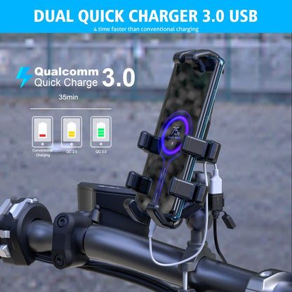WUPP CS-1186A1 Motorcycle SAE Dual USB Fast Charging Charger, CS-1186A1