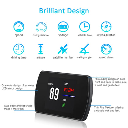 T800 Car HUD Head-up Display GPS Speed Display Speed / Voltage Alarm Altitude Display, T800