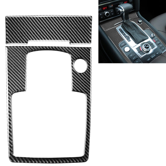2 in 1 Car Carbon Fiber Gear Panel + Cigarette Lighter Decorative Sticker for Audi Q7 2008-2015, Gear Panel + Cigarette Lighter