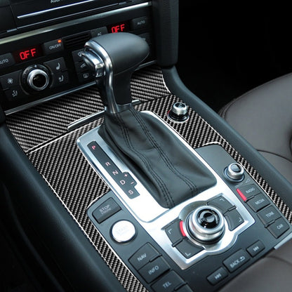 2 in 1 Car Carbon Fiber Gear Panel + Cigarette Lighter Decorative Sticker for Audi Q7 2008-2015, Gear Panel + Cigarette Lighter