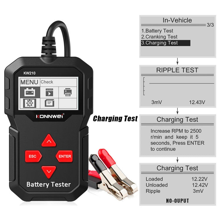 KONNWEI KW210 Car Battery Test Battery Capacity Resistance Battery Detector, KW210
