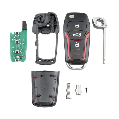 مفتاح سيارة CWTWB1U345، رقاقة 63، تردد واحد 315، لسيارات فورد، قابل للطي بأربعة أزرار، لسيارات فورد