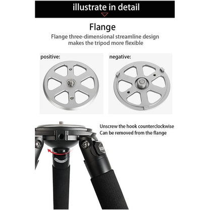BEXIN ST424C Rugged Camcorder Photographic Carbon Fiber Big Tripod, Max Tube: 40mm