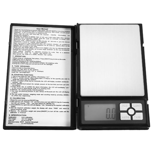 MH-1108 Notebook Shape High Precision Electronic Diamond Gold Jewelry Scale  (0.1g~2000g), Excluding Batteries, MH-1108 2000g